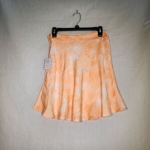 Free People NWT orange Tie-Dye Skirt size 8 with side zip